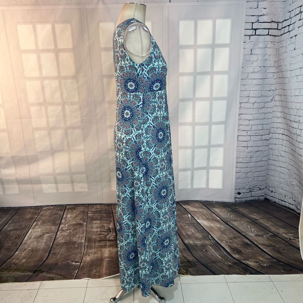 Talbots sleeveless paisley floral jersey maxi dress size small - Picture 4 of 10